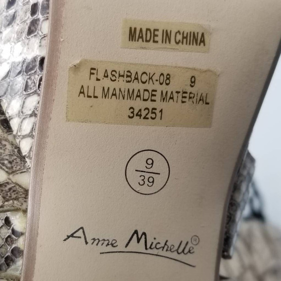 Anne Michelle Flashback-08 Platform Heels Snakeskin Lace Up Shoe Size 9 - Picture 12 of 12